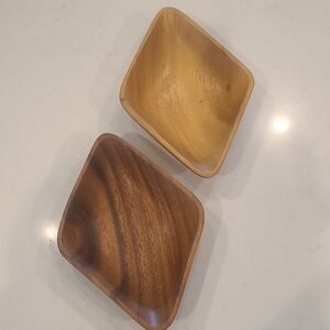 Pottery Barn Set of Two Wooden Bowls